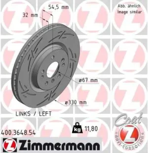 Tarcza hamulcowa lewy przód MERCEDES-BENZ KLASA M W164 ZIMMERMANN