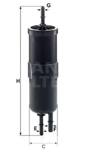 320 i, 318 i, 330 xi, 316 i, 325 i, 335 i, 335 xi, 323 i, 325 xi, M3, 328 i, 330 i Filtr paliwa BMW 3 E90 MANN-FILTER