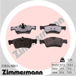 23924.980.1 ZIMMERMANN Klocki hamulcowe tył