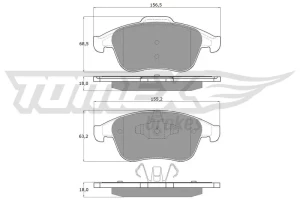 Klocki hamulcowe przód tomex brakes RENAULT LAGUNA III TOMEX Brakes