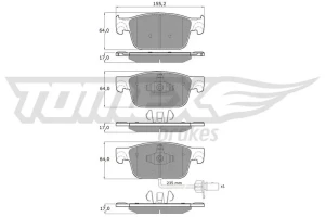 TX 18-21 TOMEX Brakes Klocki hamulcowe przód z czujnikiem tomex brakes