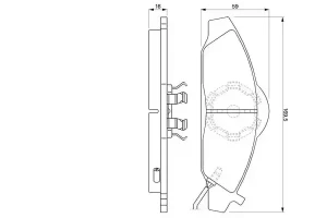 Klocki hamulcowe przód z czujnikiem DAEWOO KORANDO II BOSCH