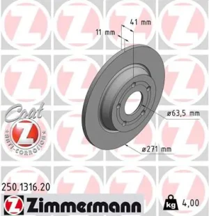 Tarcza hamulcowa tył FORD FOCUS IV ZIMMERMANN