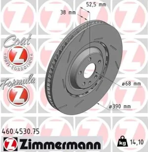 460.4530.75 ZIMMERMANN Tarcza hamulcowa lewy przód wentylowana