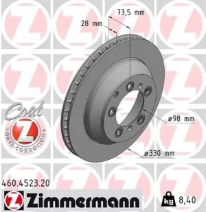 Tarcza hamulcowa tył PORSCHE CAYENNE III ZIMMERMANN