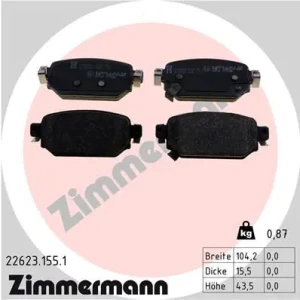 22623.155.1 ZIMMERMANN Klocki hamulcowe tył