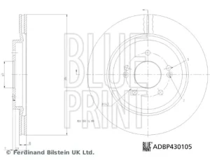 ADBP430105 BLUE PRINT Tarcza hamulcowa tył
