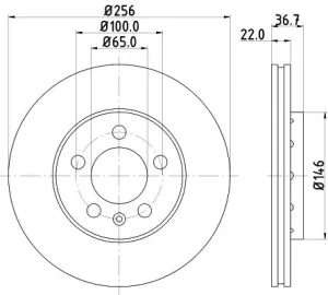 Tarcza hamulcowa przód VW FOX HELLA
