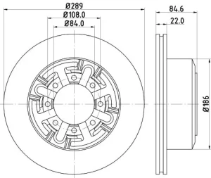 8DD 355 105-791 HELLA Tarcza hamulcowa tył