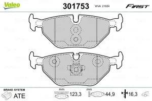 301753 VALEO Klocki hamulcowe tył