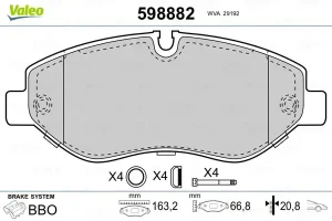Klocki hamulcowe przód MERCEDES-BENZ VITO W447 VALEO