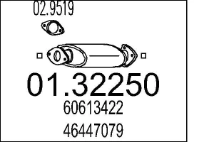 Tłumik ukł wydechowego ALFA ROMEO 145 2.0 16V MTS