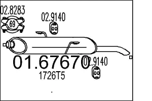 2.0 HDi PEUGEOT 306 Tłumik końcowy MTS