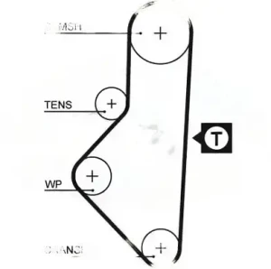 1.9 GTI, 1.6 GTI, 1.6 PEUGEOT 205 I Pasek rozrządu GATES