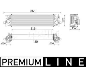 D5, D4 AWD, D5 AWD, D3, T6, D4, T6 AWD, T4, T8, B5, T5, 2.0 VOLVO S90 II Chłodnica powietrza intercooler MAHLE