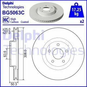 BG5063C DELPHI Tarcza hamulcowa przód wentylowana