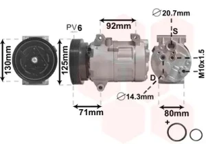 1.6 16V, 1.6, 1.4 16V, 1.5 dCi RENAULT MEGANE 2 Kompresor sprężarka klimatyzacji VAN WEZEL