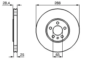 Tarcza hamulcowa przód wentylowana VW PASSAT B3/B4 BOSCH