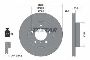 Tarcza hamulcowa przód BMW 3 E46 TEXTAR