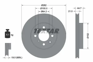 Tarcza hamulcowa przód ROVER 200 III TEXTAR