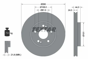 Tarcza hamulcowa przód RENAULT LAGUNA I TEXTAR