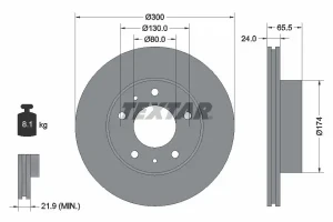 Tarcza hamulcowa przód FIAT DUCATO Skrzynia (244_) TEXTAR