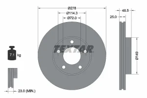 Tarcza hamulcowa przód MAZDA 3 I TEXTAR