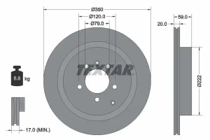 92147703 TEXTAR Tarcza hamulcowa tył