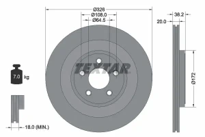 Tarcza hamulcowa tył JAGUAR XK II TEXTAR