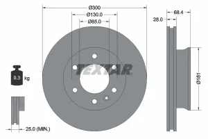 Tarcza hamulcowa przód MERCEDES-BENZ SPRINTER B906 TEXTAR
