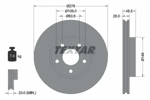Tarcza hamulcowa przód FORD FOCUS C-MAX I TEXTAR