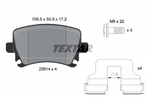Klocki hamulcowe tył AUDI A4 B7 TEXTAR