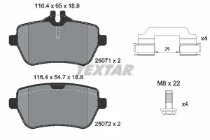 Klocki hamulcowe tył MERCEDES-BENZ KLASA S W222 V222 X222 TEXTAR
