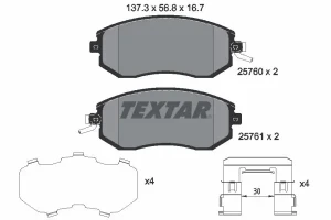 2576001 TEXTAR Klocki hamulcowe przód