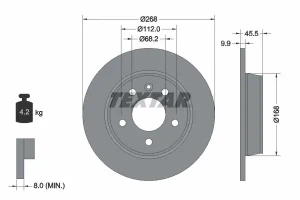 Tarcza hamulcowa tył SEAT ALHAMBRA TEXTAR