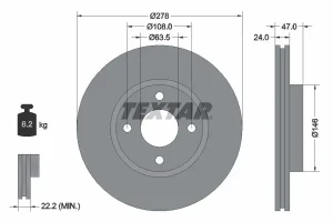 Tarcza hamulcowa przód FORD MONDEO II TEXTAR