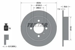 Tarcza hamulcowa tył NISSAN SUNNY III TEXTAR