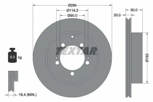 Tarcza hamulcowa tył MITSUBISHI LANCER V TEXTAR