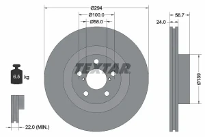 Tarcza hamulcowa przód SUBARU LEGACY IV TEXTAR