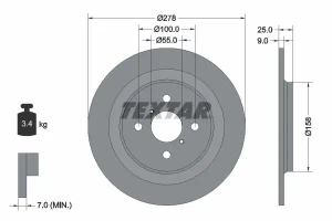 92161900 TEXTAR Tarcza hamulcowa