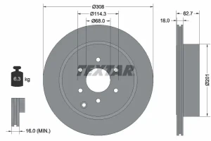 Tarcza hamulcowa tył NISSAN NP300 TEXTAR