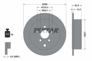 Tarcza hamulcowa tył SUBARU LEGACY V Kombi (BR) TEXTAR
