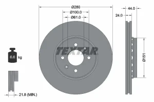 Tarcza hamulcowa przód RENAULT CLIO III TEXTAR