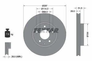 Tarcza hamulcowa przód MAZDA 6 TEXTAR