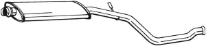 1.6 i PEUGEOT 206 Tłumik środkowy BOSAL