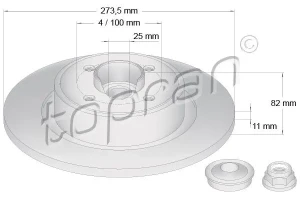 700 642 TOPRAN Tarcza hamulcowa tył