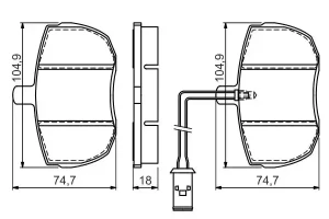 0 986 494 535 BOSCH Klocki hamulcowe przód z czujnikiem