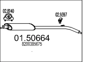 1.2 16V, 1.5 dCi, 1.2, 1.4 16V RENAULT CLIO III Tłumik środkowy MTS