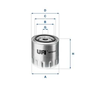 Filtr oleju z zaworem zwrotnym NISSAN SUNNY II UFI