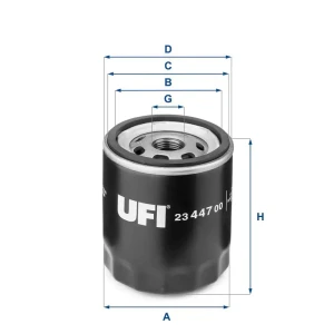 23.447.00 UFI Filtr oleju z dwoma zaworami zwrotnymi